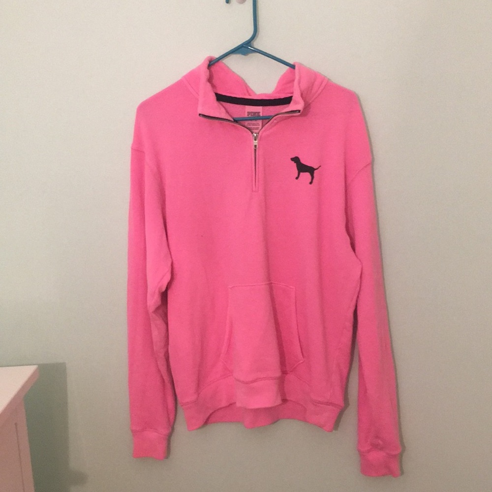 PINK QUARTER ZIP UP